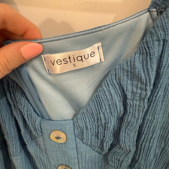 Blue Button-Front Romper - Picture 3 of 3